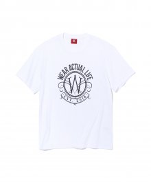 Circular crack T-shirt - WHITE