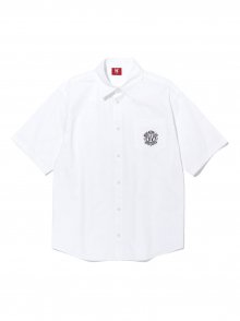 Circular pocket overfit shirt - WHITE