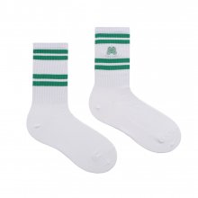 Logo Stripe Mix Socks_White