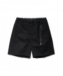 Side Split Nylon Shorts Black