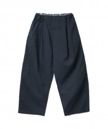 Side Wrinkled Ankle Balloon Pants Navy