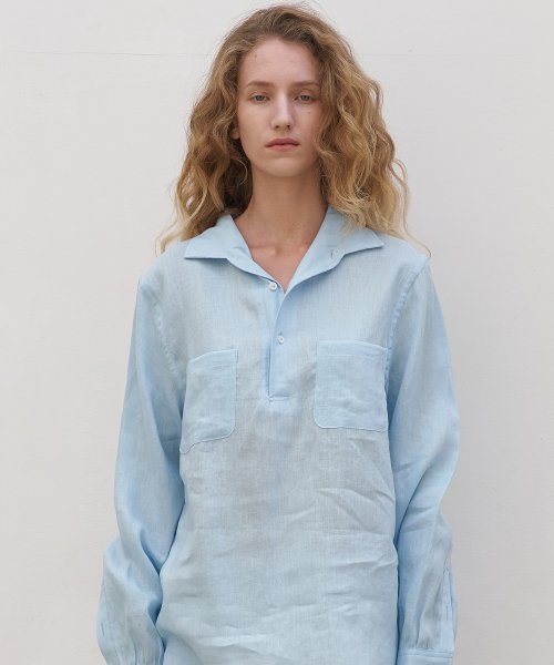 Linen pullover 2025 shirt women's