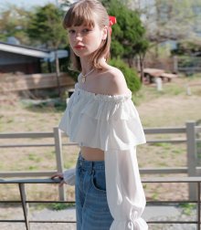 Provence crop blouse WHITE