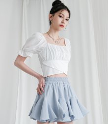 curling mini pants skirt SKYBLUE