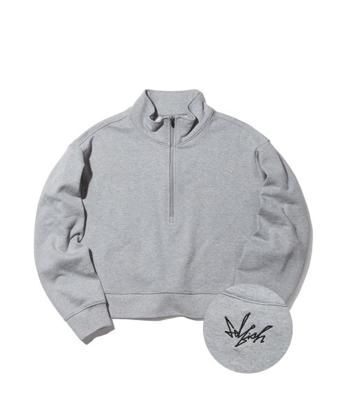 S233HD02 (Свитшот на молнии half-zip) (M GREY)