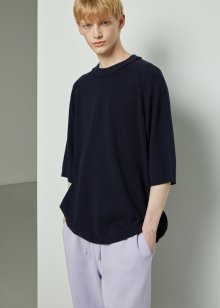 Organic cotton 100% raglan sleeve pullover_Navy