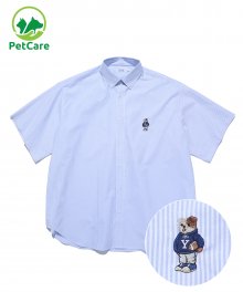 (THE BIG) EMBROIDERY OXFORD SS SHIRT STRIPE