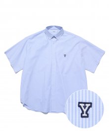 (THE BIG) YALE Y WAPPEN OXFORD SS SHIRT LIGHT BLUE