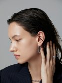레브(REVE) [Silver 925] rectangle-flat french lock  earrings