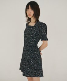 FJD MINI FLOWER SQUARE NECK OPS BLACK