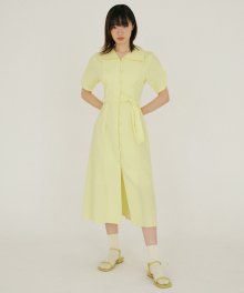 FJD PATTERN SLEEVE SHIRRING OPS LEMON YELLOW