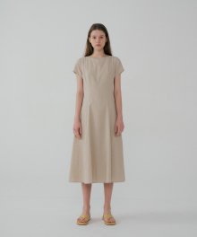 Stitch Linen Long Dress Beige (JWDR2E924I2)