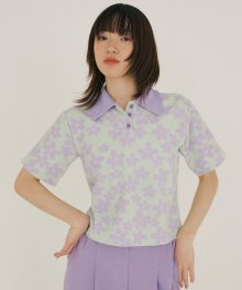 FJD BLOOMING FLOWER COLLAR BLOUSE PURPLE