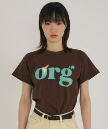 FJD ORG CONE PRINTING T-SHIRTS BROWN