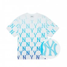 그라데이션 모노그램 오버핏 티셔츠 NY (Blue)