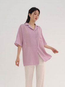 레이스 오버 핏 셔츠 핑크 라벤더