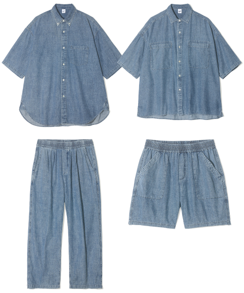 파르티멘토() [세트][선택] 스톤 워싱 데님 셋업 블루 상품 이미지