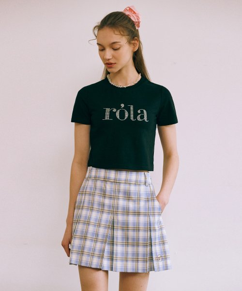 로라로라(ROLAROLA) ROLA LOGO CROP T-SHIRT BLACK - 사이즈 & 후기 | 무신사