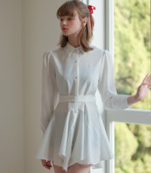 Bella frill dress WHITE