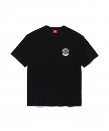 Small circular slogan T-shirt - BLACK