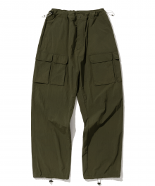 nylon multi pocket pants olive