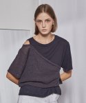 파베르핑거(FABER FINGER) Linen Two-piece Layered T-shirt (Charcoal)