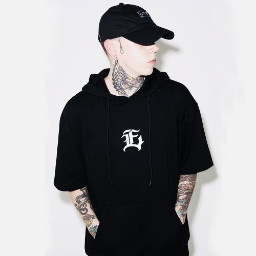 Оверсайз худи с коротким рукавом EV E Logo (Black)