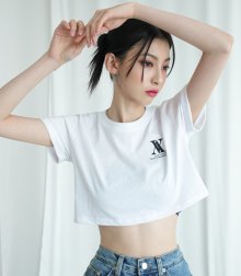 Zender logo rollup Crop-T WHITE