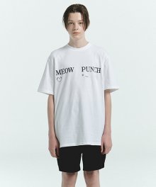 [IBB22MT02WH] MEOW PUNCH MEN FIT T-SHIRTS WHITE