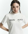 [IBB22WT01WH] MEOW PUNCH WOMEN FIT T-SHIRTS WHITE