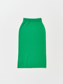 Side Slit Knit Skirt_Green