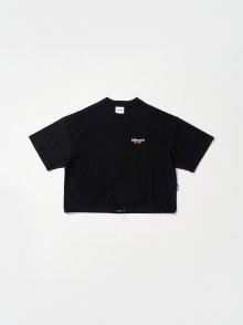 String Crop Half T-Shirts_Black