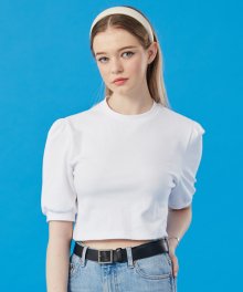 WOMEN 쿨링 여름 크롭 블루밍 반팔 티셔츠 [WHITE] 무지 ver.