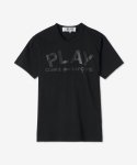 꼼데가르송 플레이(COMME DES GARCONS PLAY) 남성 로고 반소매 티셔츠 - 블랙 / P1T1881 (AZT1880511)