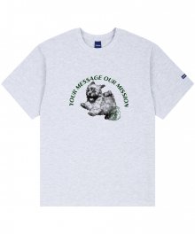 PUPPY STAMP TEE (MELANGE WHITE)