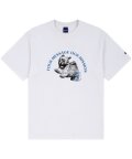 PUPPY STAMP TEE (WHITE/SKY BLUE)