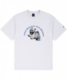 PUPPY STAMP TEE (WHITE/SKY BLUE)