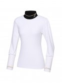 와이드앵글(WIDEANGLE) ET 트루템퍼 로고 포인트 하이넥 티셔츠 L_White