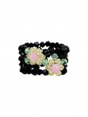 스윙셋(SWINGSET) Flower Pixel Beads Ring (Black)