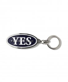 Y.E.S Oval keyring Navy