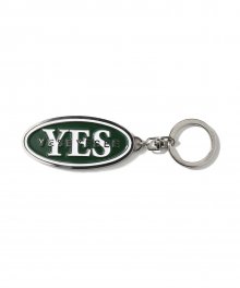 Y.E.S Oval keyring Green