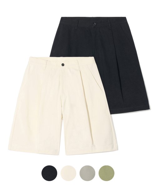 파르티멘토() [패키지] 핀턱 와이드 버뮤다 팬츠 (4COLOR) 상품 이미지