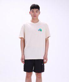 라이언 커팅 페이스 티셔츠 (베이지)