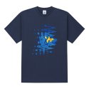 라디네오(RADINEO) 웨이브 플라워 반팔 티셔츠 네이비