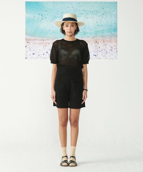 에이전트픽(agentpeek) AGP 니트 라운드 티셔츠(W) 블랙