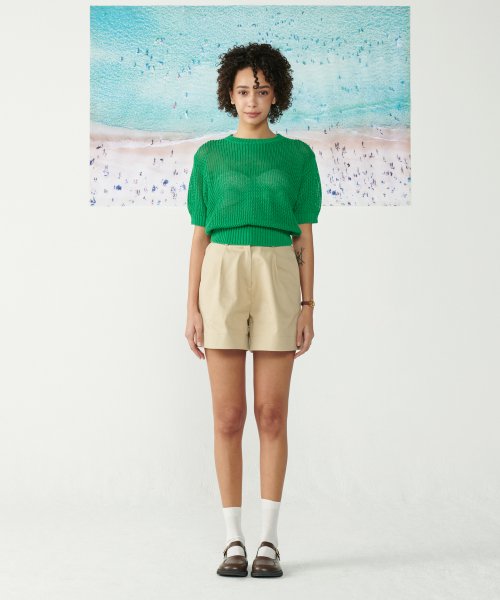 에이전트픽(agentpeek) AGP 니트 라운드 티셔츠(W) 그린