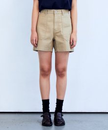 22ss cotton fatigue shorts(womens) beige