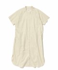 two pocket short shirts one piece(womens) beige