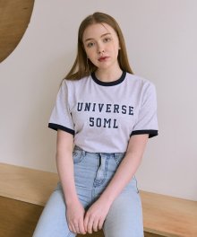 U5 링거 반팔 티셔츠 (화이트 멜란지)