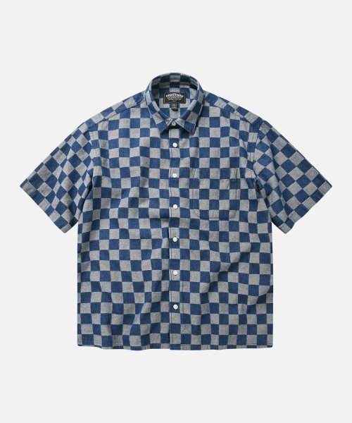 프리즘웍스(FRIZMWORKS) CHECKERBOARD DENIM HALF SHIRT _ INDIGO - 사이즈 & 후기 | 무신사 프리즘웍스(FRIZMWORKS) CHECKERBOARD... 